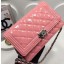 Boy Chanel WOC mini Flap Bags Patent Leather A33815 Pink JK133EC68