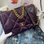 Chanel 19 flap bag AS1162 deep purple JK3784su78