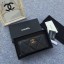 CHANEL 19 sheepskin & Gold-Tone Metal Wallet AP1063 black JK1199Ri95