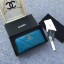 CHANEL 19 sheepskin & Gold-Tone Metal Wallet AP1063 blue JK1197ea89