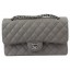 Chanel 2.55 Series Bags Grey Cannage Pattern Leather CFA1112 Silver JK976fw56