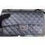 Chanel 2.55 Series Flap Bag Black Cavier Leather A05480 Silver JK662TP23