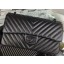 Chanel 2.55 Series Flap Bag Black Lambskin Chevron Leather A5023 Black JK590tg76