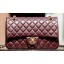 Chanel 2.55 Series Flap Bag Burgundy Sheepskin Leather A37586 Gold JK480Xr72