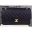 Chanel 2.55 Series Flap Bag Deerskin Leather A1112 Black JK501yx89