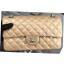 Chanel 2.55 Series Flap Bag Gold Sheepskin Leather A06375 Silver JK650va68