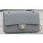 Chanel 2.55 Series Flap Bag Grey Cannage Pattern A1112 Gold JK571vj67