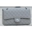 Chanel 2.55 Series Flap Bag Grey Cannage Pattern A1112 Silver JK570EB28