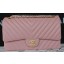 Chanel 2.55 Series Flap Bag Lambskin Chevron Leather A1112CF Pink JK534UE80