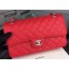 Chanel 2.55 Series Flap Bag Red Cannage Pattern Leather CF8024 Silver JK239iv85