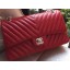 Chanel 2.55 Series Flap Bag Red Lambskin Chevron Leather A01112 Gold/Silver JK665oK58