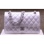 Chanel 2.55 Series Flap Bag Silver Original Caviar Leather A1112 Silver JK363jo45