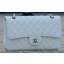 Chanel 2.55 Series Flap Bag White Cannage Pattern A1112 Silver JK574gE29