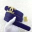 Chanel 30mm Blue Leather Belt CH5235 Gold JK686nU55