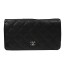 Chanel Bi-Fold Wallet Black Original Cannage Pattern A31509 Silver JK1491hc46