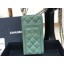 Chanel Calfskin Chain Card packet & Gold-Tone Metal AP0990 green JK1178nE34