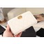 Chanel Calfskin Leather & Gold-Tone Metal Wallet A80566 white JK1229io33