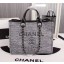 Chanel Canvas Tote Shopping Bag 8099 grey JK5050io33