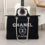 Chanel Canvas Tote Shopping Bag 9098 black JK4404uk46