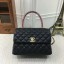 Chanel Caviar Leather Top Handle Bag 92991 Black JK5807lk46