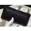 Chanel Chevron Evening Bag Sheepskin Leather A69404 Black JK679tQ92