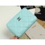 Chanel classic card holder Grained Calfskin & silver-Tone Metal A69271 sky Blue JK1304gE29