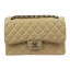 Chanel Classic Flap Bag Apricot Cannage Pattern CF1113 Silver JK963dX32