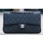 Chanel Classic Flap Bag Black Cannage Pattern A1113 Silver JK475LG44