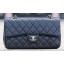 Chanel Classic Flap Bag Black Sheepskin Leather A1113 Silver JK477nV16