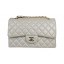 Chanel Classic Flap Bag OffWhite Original Leather CF1113 Gold JK1041Sy67