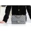 Chanel Classic Handbag Grained Calfskin & silver-Tone Metal A1112 grey JK3353pB23