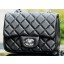 Chanel Classic MINI Flap Bag Black Sheepskin A37585 Silver JK729PC54