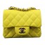 Chanel Classic MINI Flap Bag Lemon Cannage Pattern CF1115 Gold JK954cP15