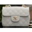 Chanel Classic MINI Flap Bag White Cannage Pattern A1115 Gold JK743rh54