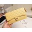 Chanel classic pouch with handle Lambskin & Gold-Tone Metal AP0364 yellow JK1268Is53