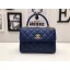 Chanel Classic Top Handle Bag Sheepskin Leather CHA2371 Blue JK5365pk20