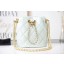 Chanel Drawstring Bag Grained Calfskin & Gold Metal AS2859 light green JK3005Nw52