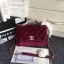 Chanel flap bag Calfskin & Gold-Tone 69878 Burgundy suede JK4884vX33