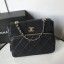 Chanel flap bag Grained Calfskin & Gold-Tone Metal AS1199 black JK4334Yr55