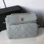 Chanel flap bag Grained Calfskin & Gold-Tone Metal AS1199 grey JK4333Qu69