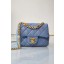 Chanel flap bag Lambskin Resin & Gold-Tone Metal AS2379 sky blue JK3545iZ66