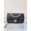 Chanel flap bag Lambskin Resin & Gold-Tone Metal AS2380 Navy JK3539nE34