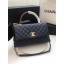 Chanel flap bag with Burgundy top handle A92991 dark Blue JK3755sY95