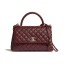 Chanel flap bag with top handle A92991 Burgundy JK3760Pf97