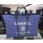 Chanel Large Canvas Tote Shopping Bag A1679 Blue JK243yk28