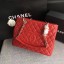 Chanel LE Boy Grand Shopping Tote Bag GST Red Cannage Pattern A50995 Silver JK5780io33