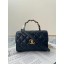 Chanel mini flap bag with top handle AS2477 Royal Blue JK3343OG45