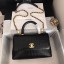 Chanel original Calfskin flap bag top handle A92290 black &gold-Tone Metal JK4453Va47