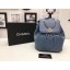 Chanel Original Leather Backpack CHA2590 Blue JK5960tQ92