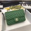 Chanel Small Classic Handbag Grained Calfskin & Gold-Tone Metal A69900 green JK5058DS71